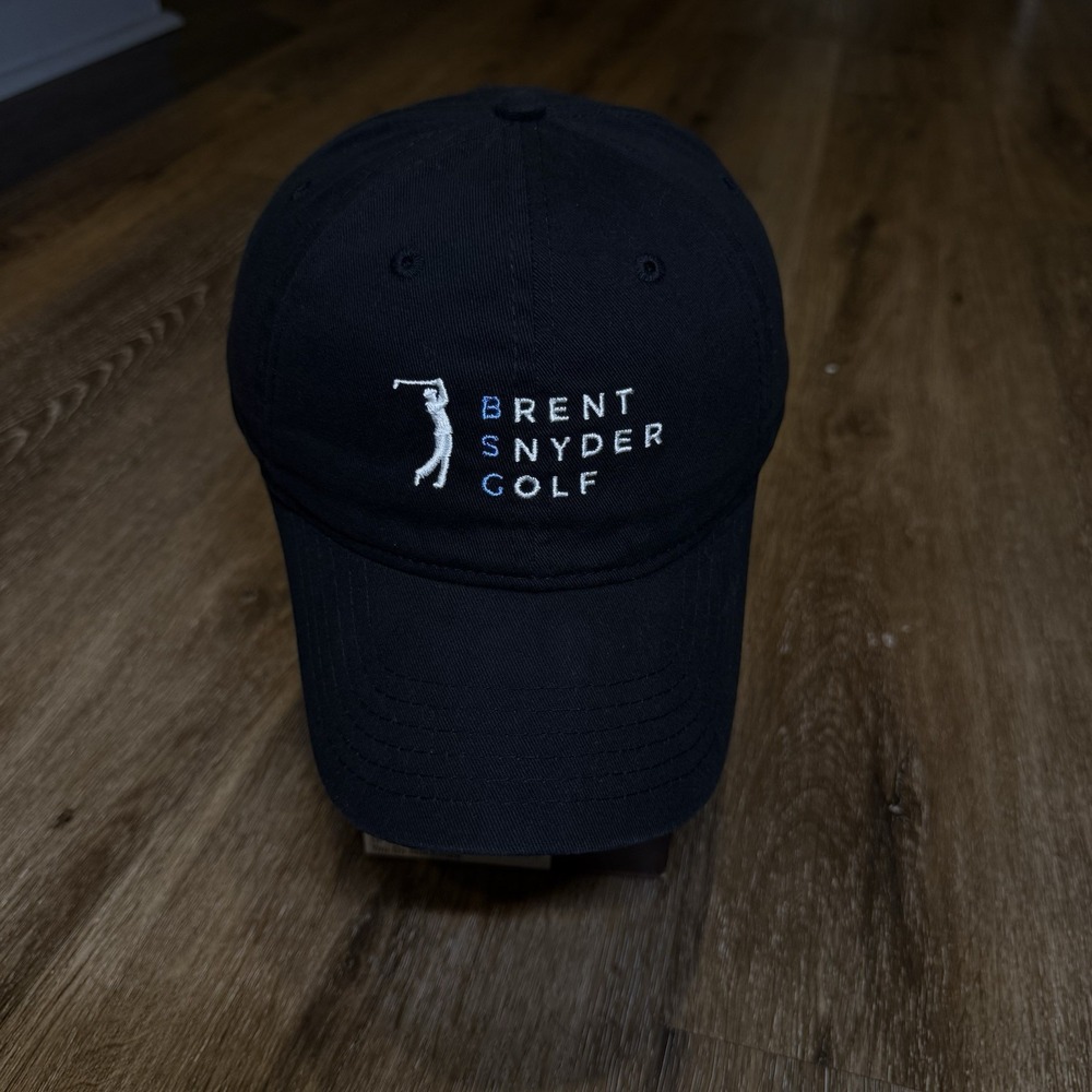 Adidas Brent Snyder Golf Hat White Black Blue Cotton Adj Strap Dad Cap BSC PGA
